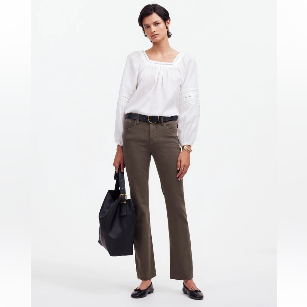 Kick Out Crop Jeans in Driftwood Brown: Raw-Hem Edition NWT